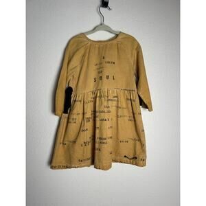 LITTLE CREATIVE FACTORY Cotton Yellow with Text Size 24 Months DRESS